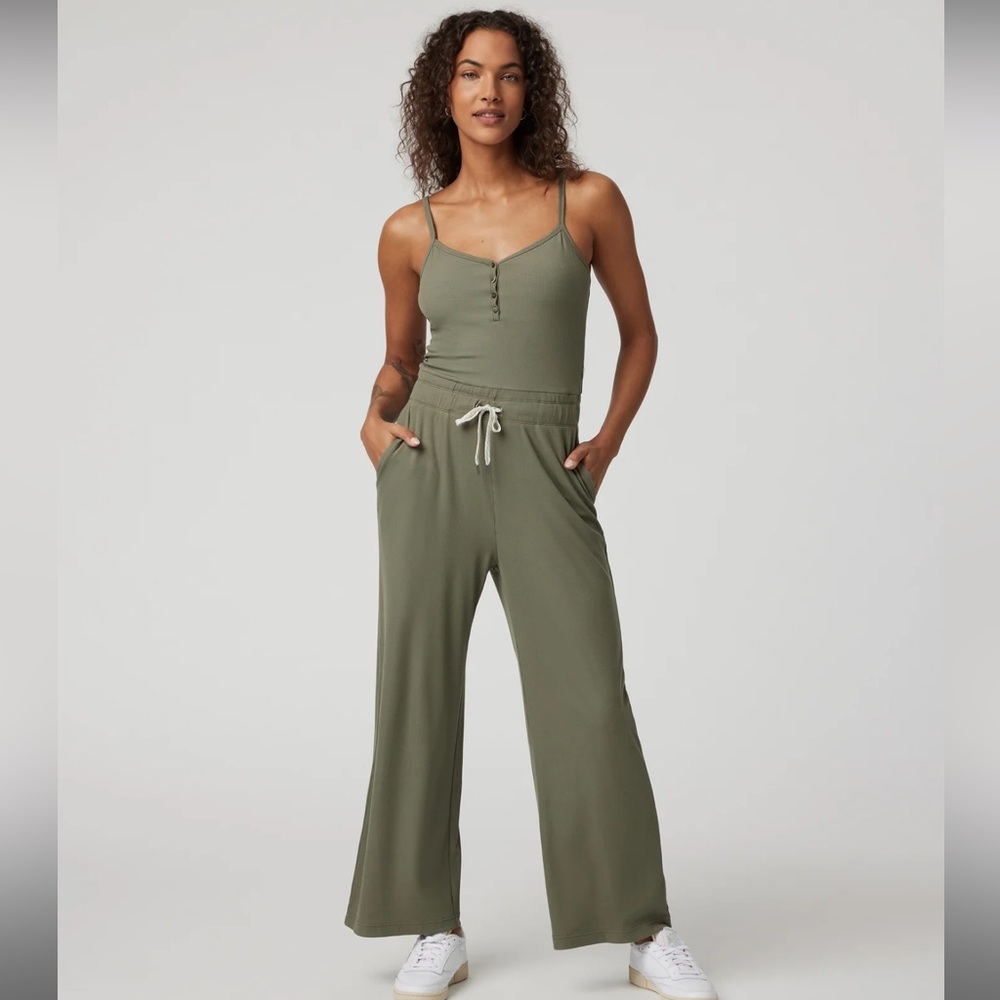 Vuori Pose Henley Jumpsuit in Dark Metal